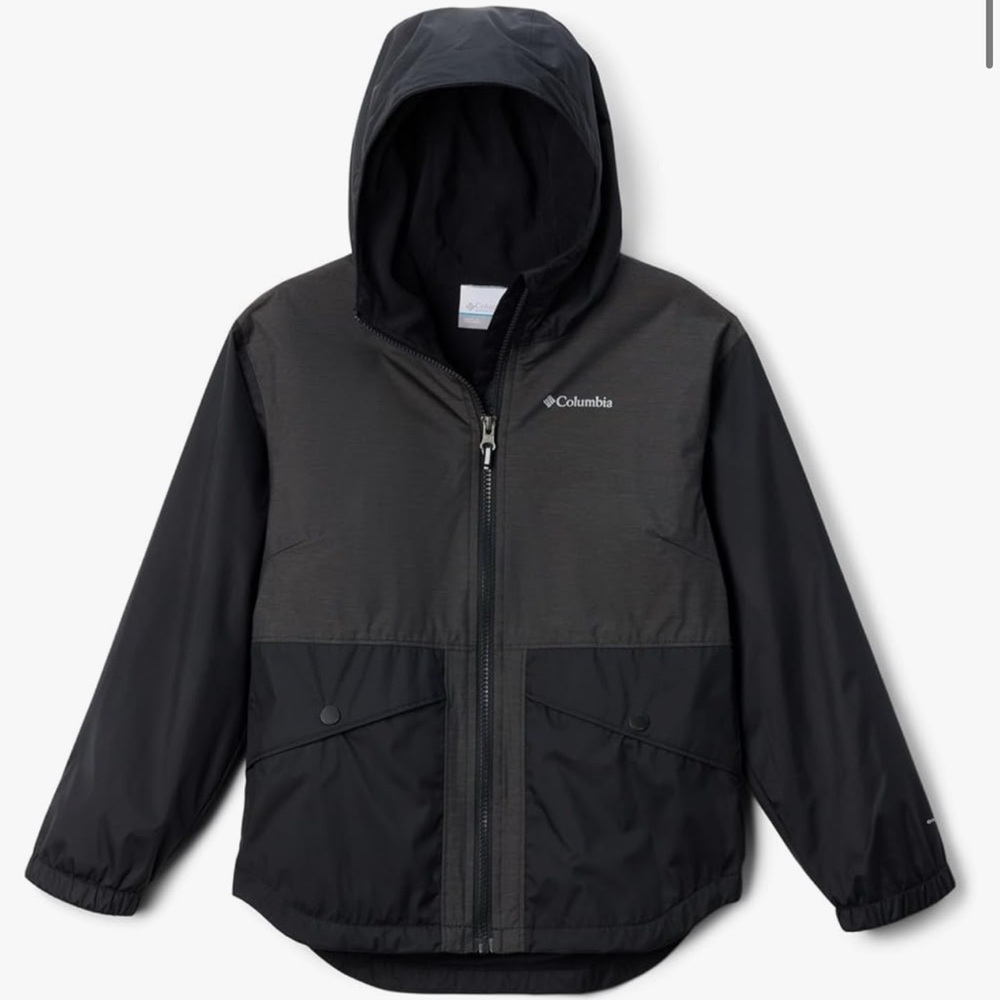 Rain Jacket Girls Columbia Rainy Trails Lined Jacket Size 7-8 - Great Condition